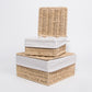 Conjunto de 2 Cestos BASKIA Com Tampa Natural