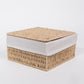 Conjunto de 2 Cestos BASKIA Com Tampa Natural