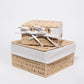 Conjunto de 2 Cestos BASKIA Com Tampa Natural