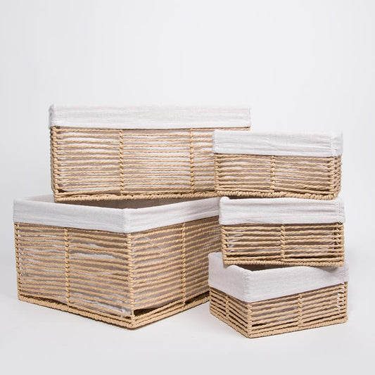 Conjunto de 5 Cestos BASKIA Natural