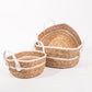 Conjunto de 3 Cestos com Pegas BARI Branco e Natural