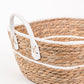 Conjunto de 3 Cestos com Pegas BARI Branco e Natural