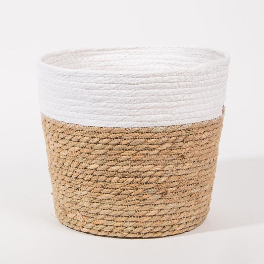 Conjunto de 4 Cestos CÁDIZ Branco e Natural