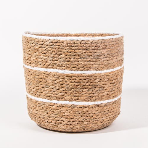 Conjunto de 4 Cestos BARI Branco e Natural
