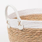 Conjunto de 3 Cestos com Pegas BARI Branco e Natural