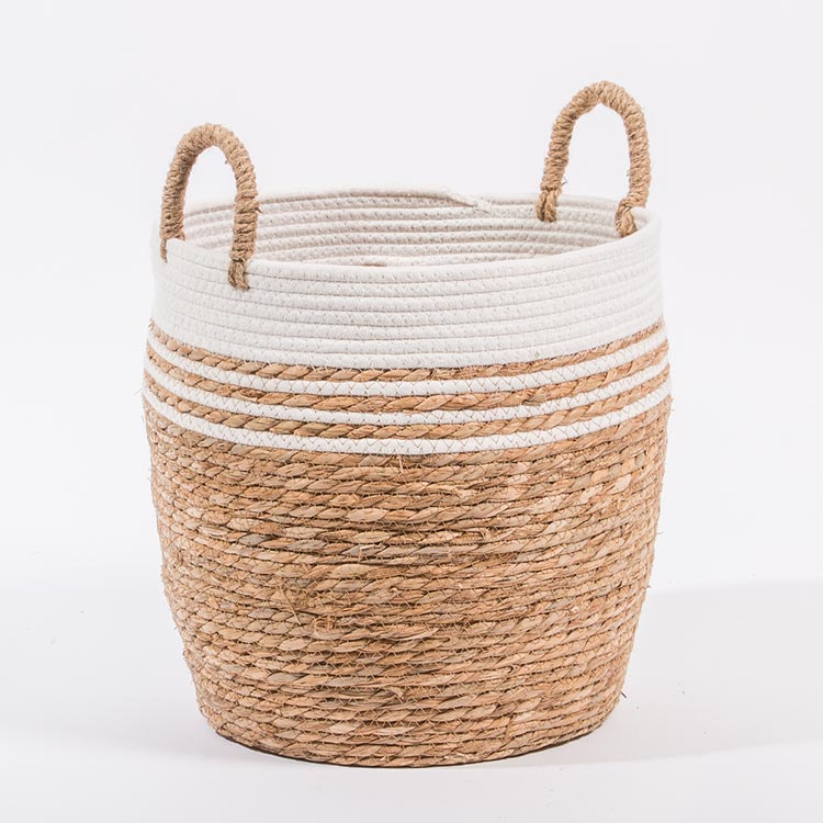 Conjunto de 6 Cestos CÁDIZ Branco e Natural