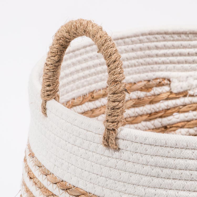 Conjunto de 6 Cestos CÁDIZ Branco e Natural