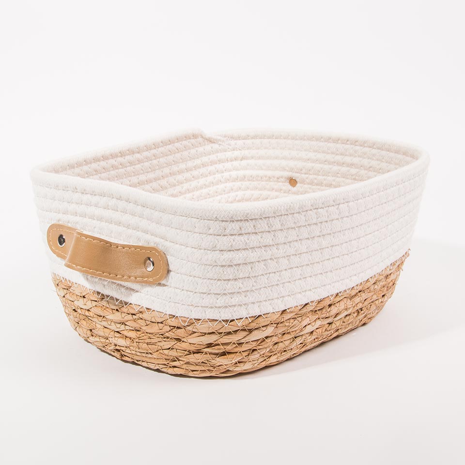 Conjunto de 6 Cestos CÁDIZ Branco e Natural