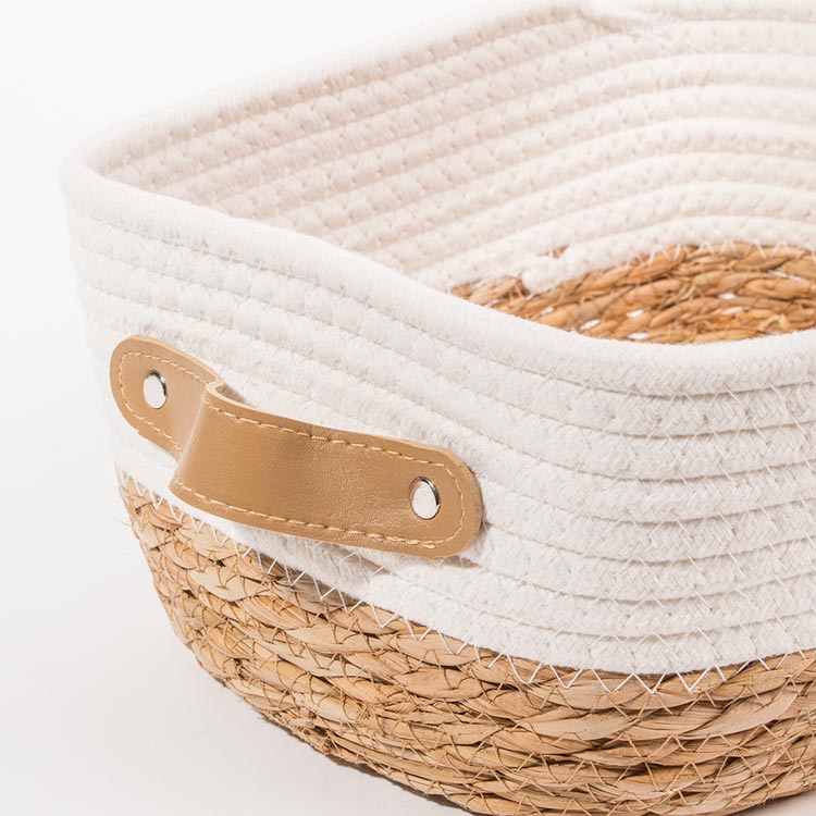 Conjunto de 6 Cestos CÁDIZ Branco e Natural