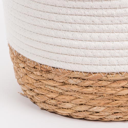 Conjunto de 3 Cestos CÁDIZ KNOT Branco e Natural