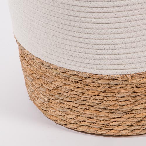 Conjunto de 6 Cestos CÁDIZ KNOT Branco e Natural