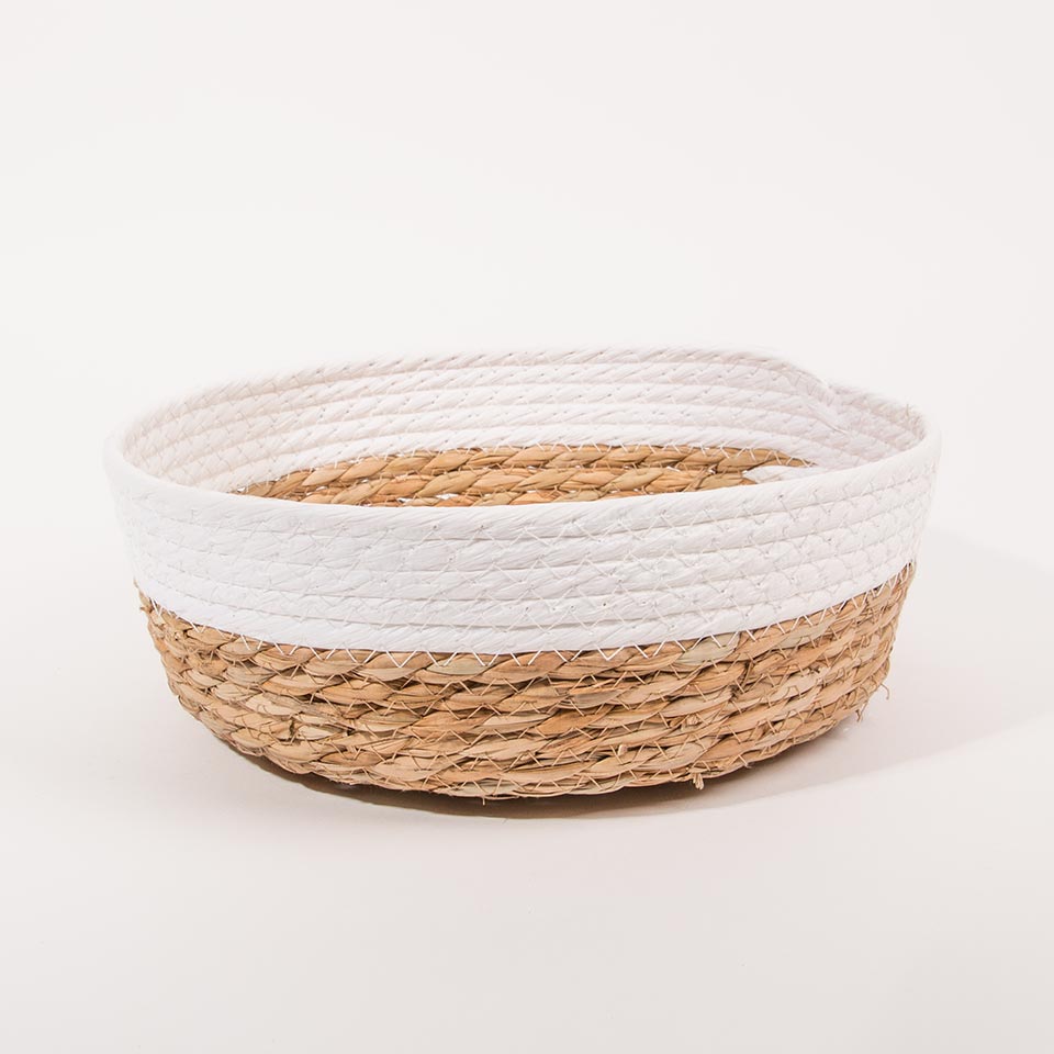 Conjunto de 6 Cestos CÁDIZ KNOT Branco e Natural