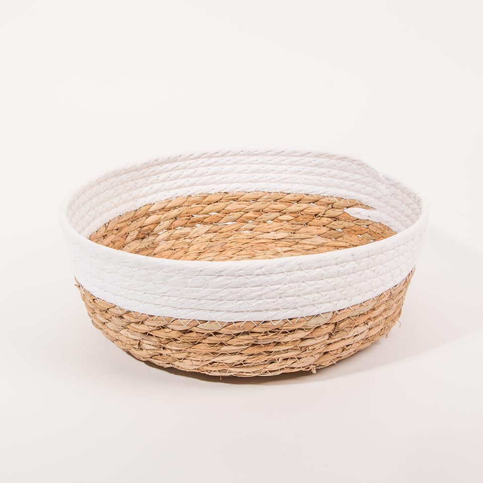 Conjunto de 6 Cestos CÁDIZ KNOT Branco e Natural