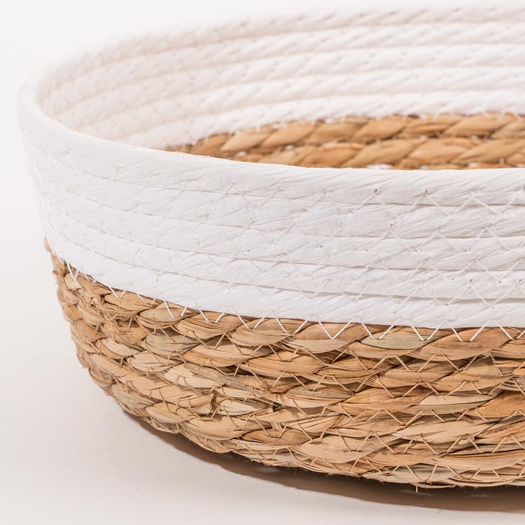 Conjunto de 6 Cestos CÁDIZ KNOT Branco e Natural