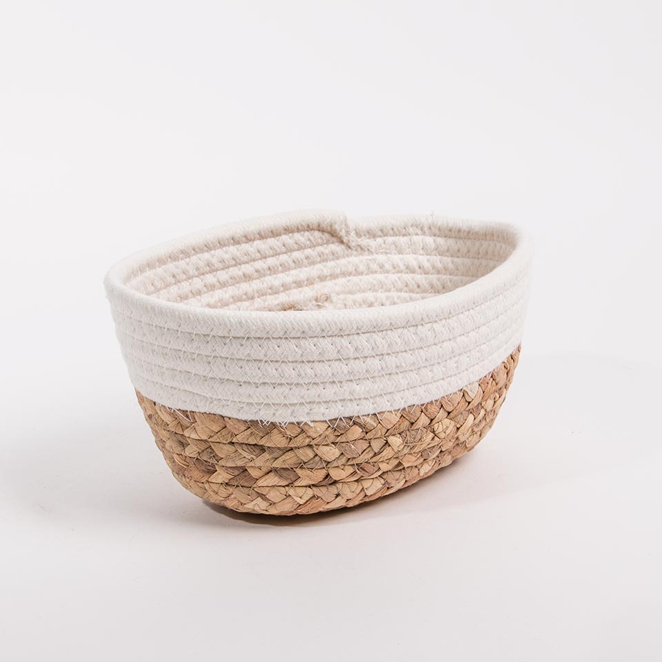 Conjunto de 3 Cestos CÁDIZ Branco e Natural