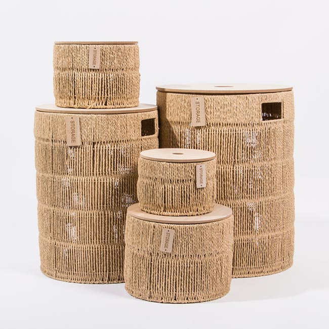 Conjunto de 5 Cestos Redondos RADIANT NEST