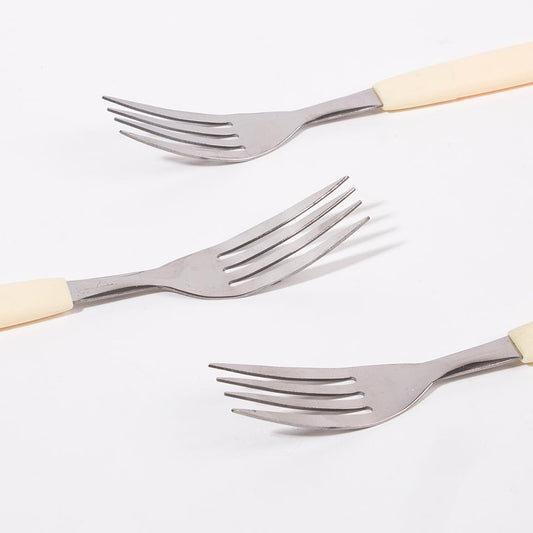 Set of 3 STEEL Ivory forks