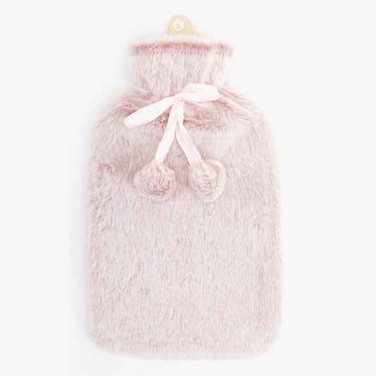 FLUFFY Pink Hot Water Bottle 2L