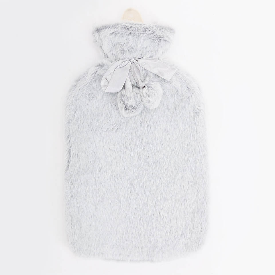 FLUFFY Hot Water Bottle Grey 2L