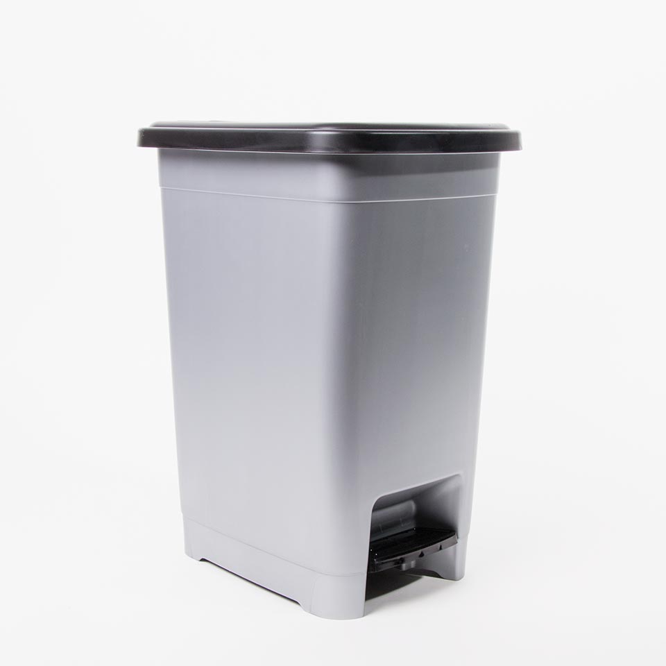 Balde do Lixo DUSTBIN com Pedal Cinza 15L