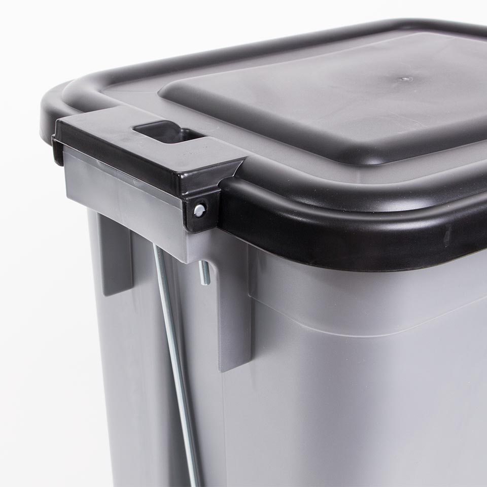 Balde do Lixo DUSTBIN com Pedal Cinza 15L