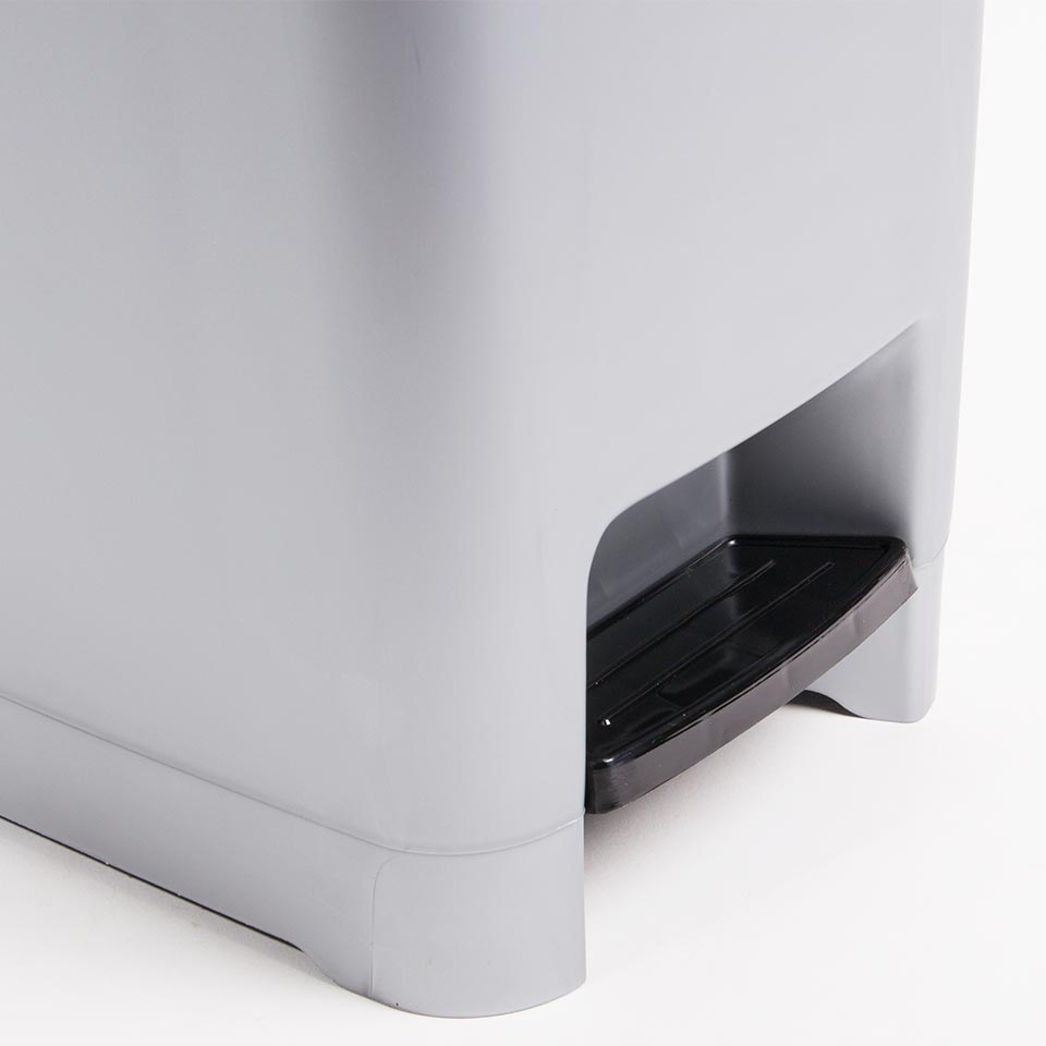 Balde do Lixo DUSTBIN com Pedal Cinza 15L