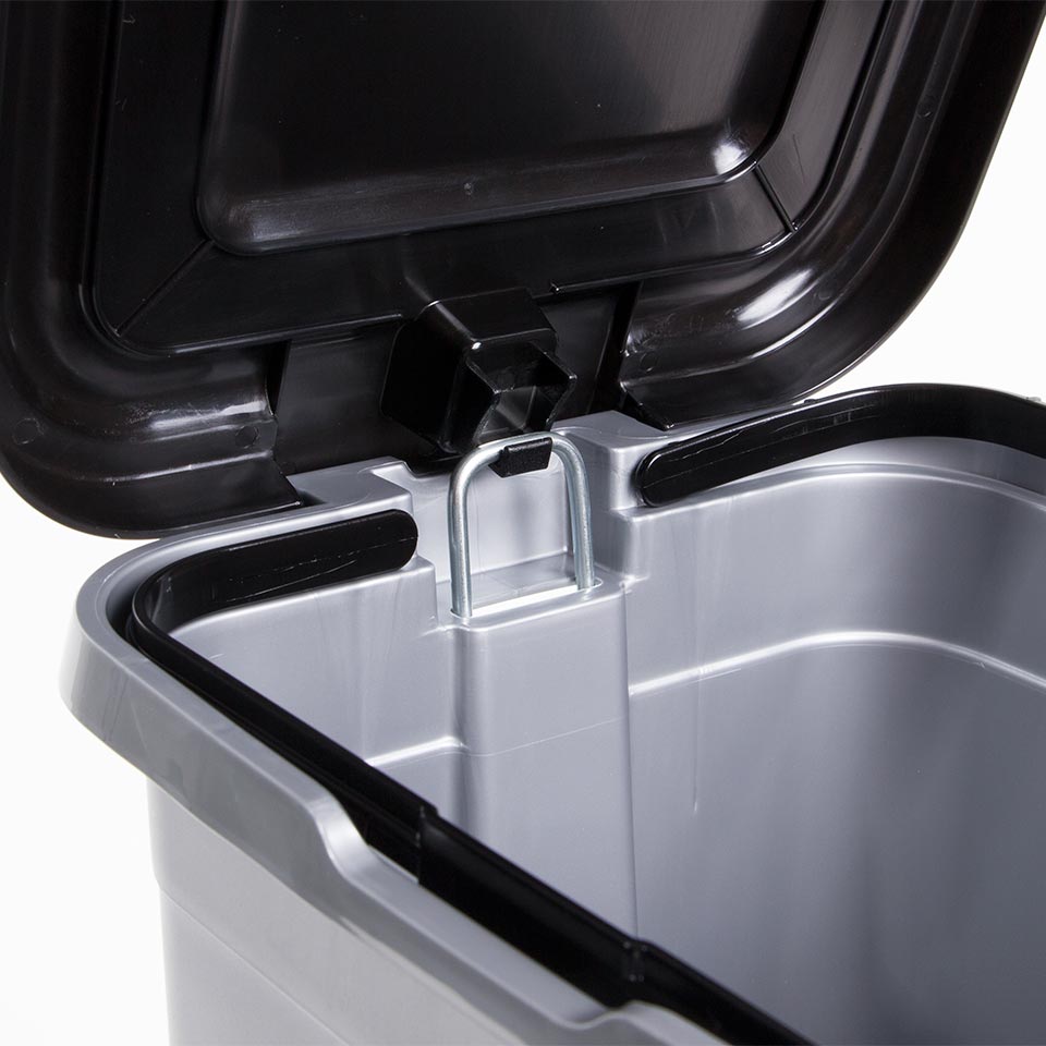 Balde do Lixo DUSTBIN com Pedal Cinza 15L
