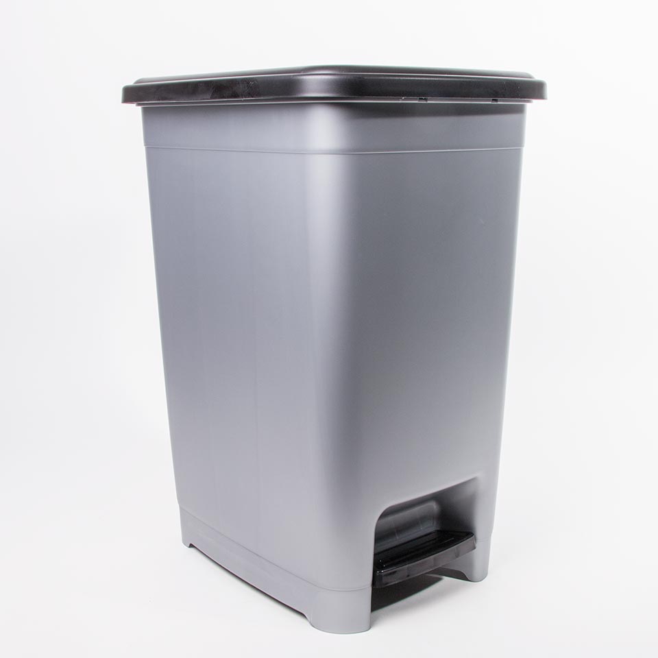 Balde do Lixo DUSTBIN com Pedal Cinza 40L