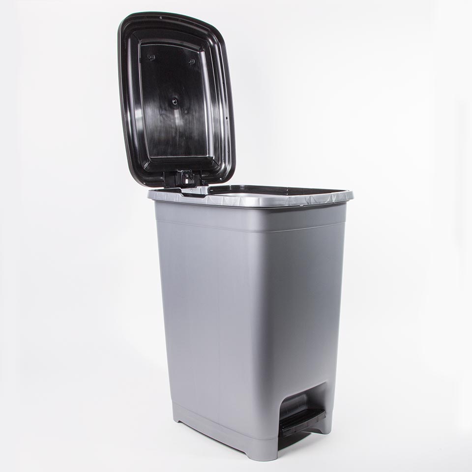 Balde do Lixo DUSTBIN com Pedal Cinza 40L