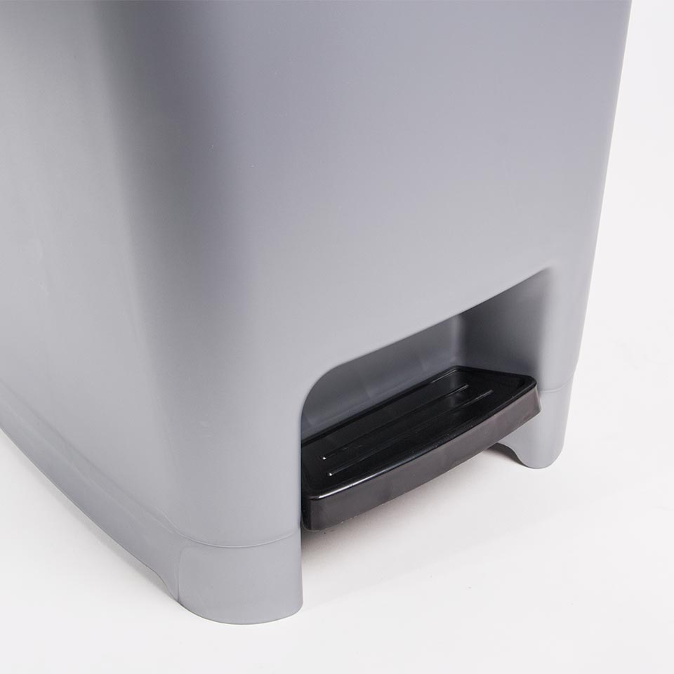 Balde do Lixo DUSTBIN com Pedal Cinza 40L