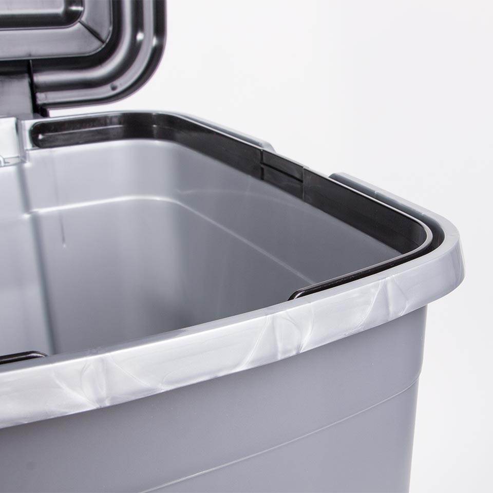 Balde do Lixo DUSTBIN com Pedal Cinza 40L