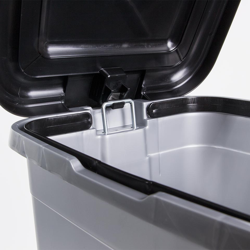 Balde do Lixo DUSTBIN com Pedal Cinza 40L