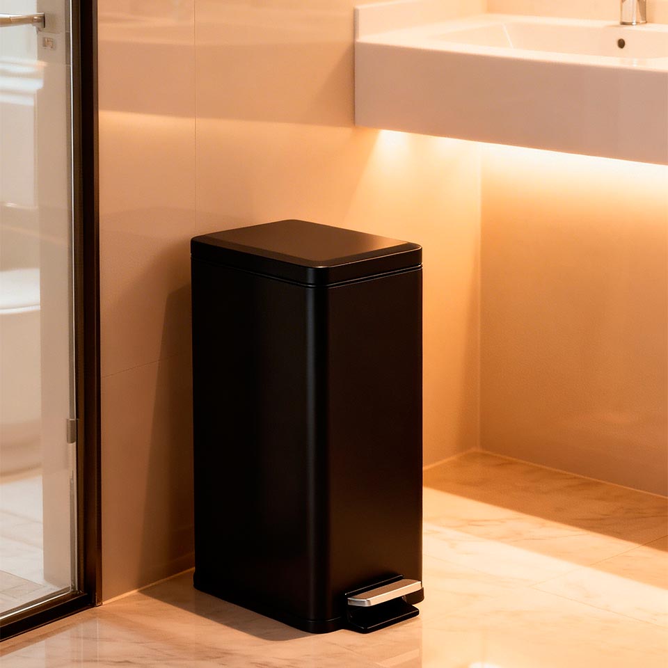 Balde do Lixo ASTIKOS com Pedal Preto 30L