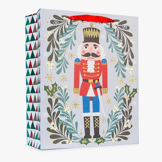 CHRISTMAS WHITE Nutcracker Paper Bag 26x32cm