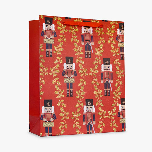 CHRISTMAS RED Nutcracker Paper Bag 18x24cm