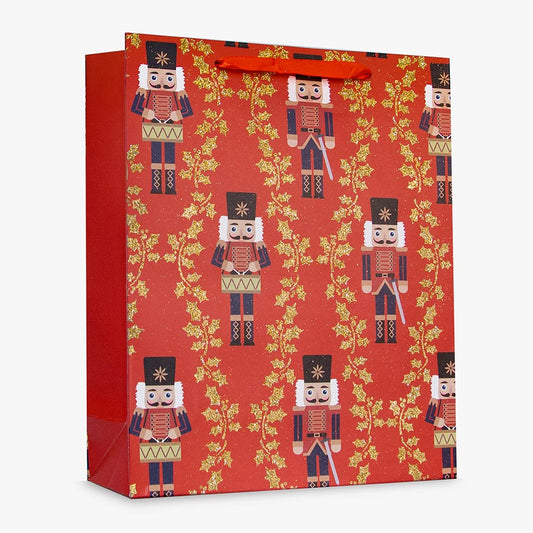 CHRISTMAS RED Nutcracker Paper Bag 26x32cm