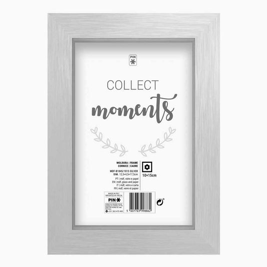 Moldura MOMENTS Prateada 10x15cm