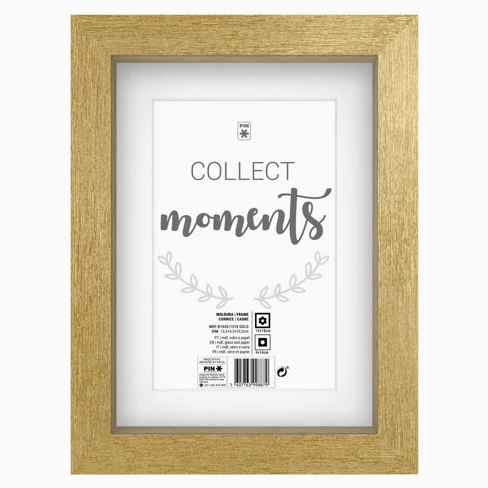 Moldura MOMENTS Dourada 13x18cm