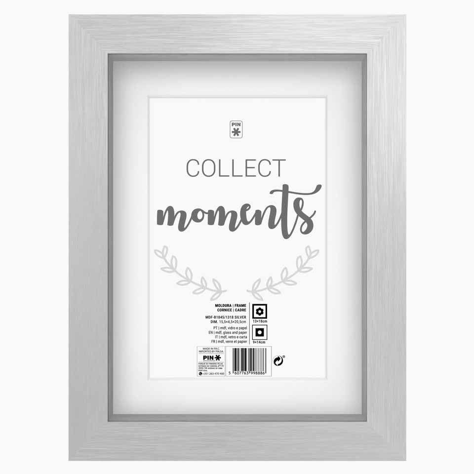 Moldura MOMENTS Prateada 13x18cm