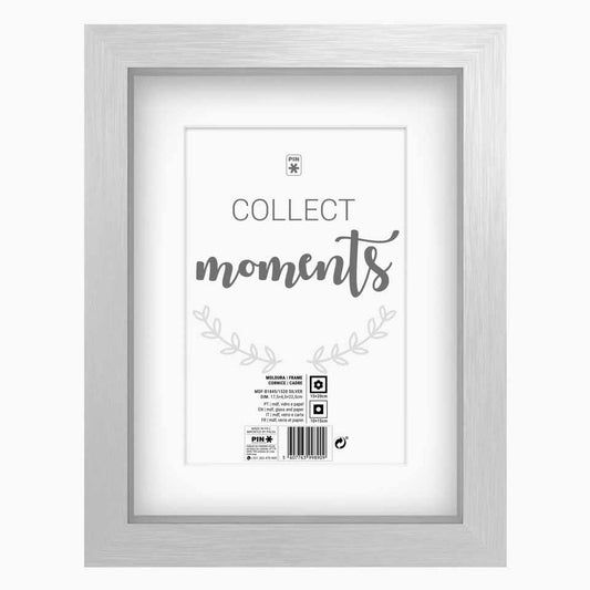 Moldura MOMENTS Prateada 15x20cm