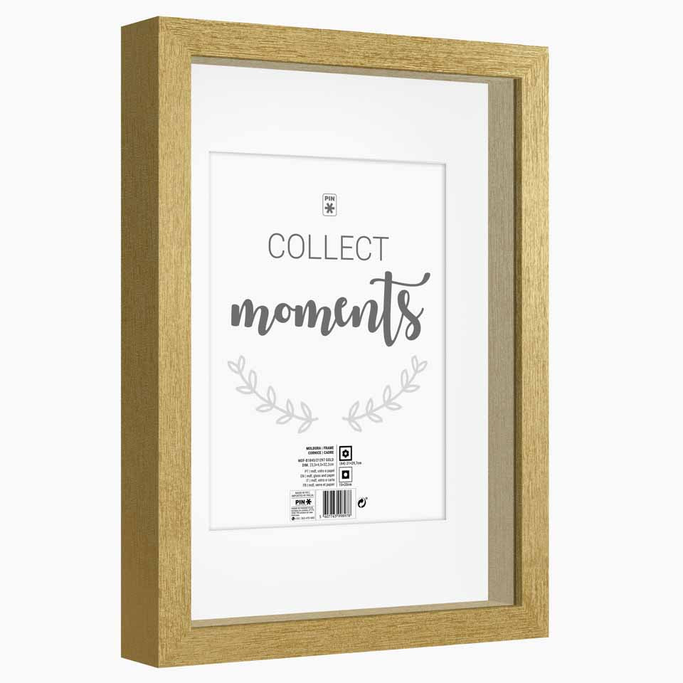 Moldura MOMENTS Dourada 21x29.7cm