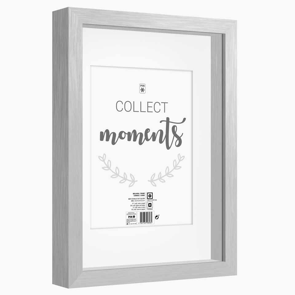 Moldura MOMENTS Prateada 21x29.7cm