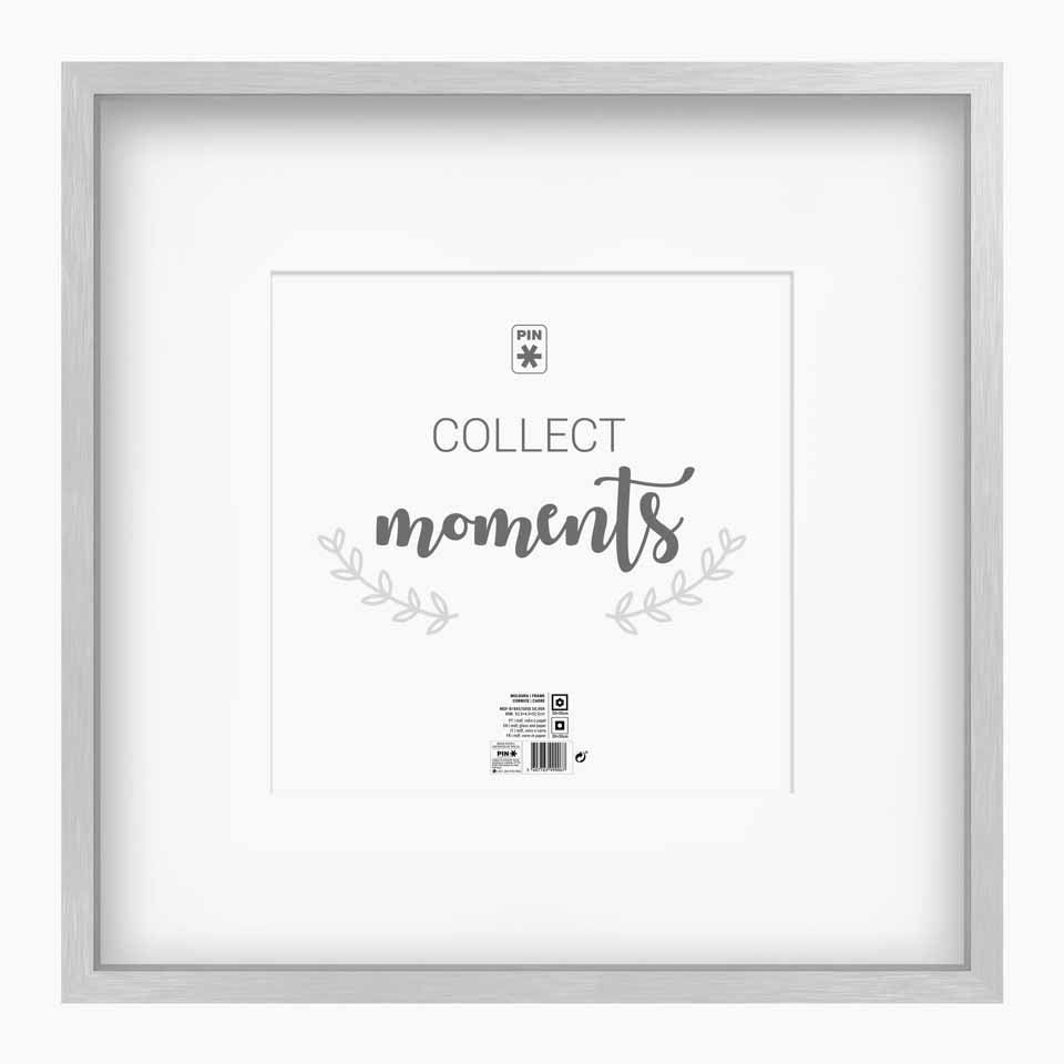 Moldura MOMENTS Prateada 50x50cm