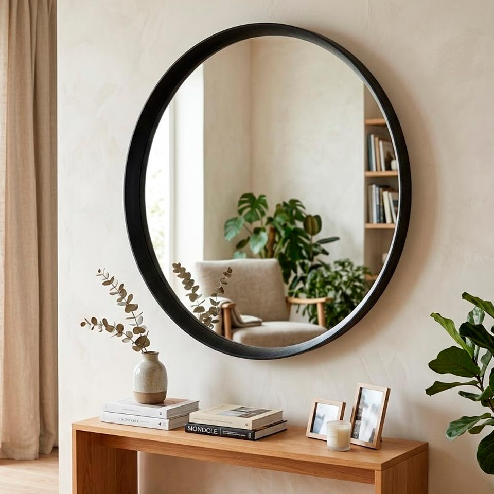 Espelho SCANDI Preto D.80cm