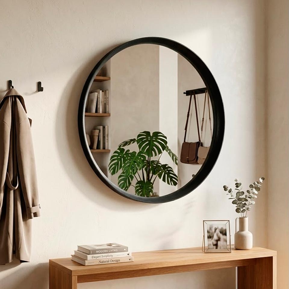 Espelho SCANDI Preto D.60cm