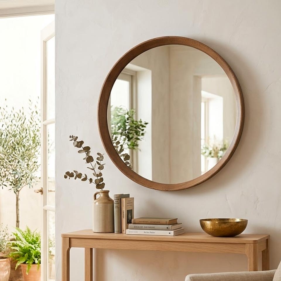 SCANDI Wood Mirror D.60cm