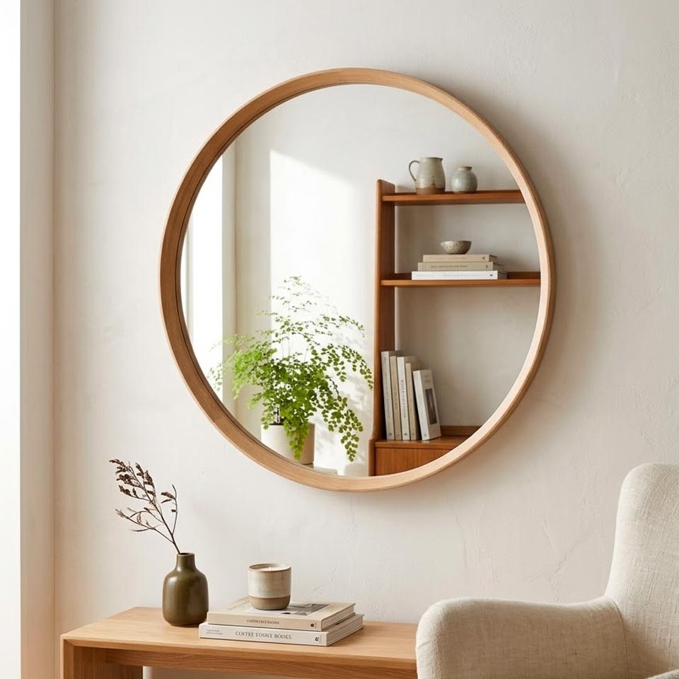 Espelho SCANDI Madeira D.80cm