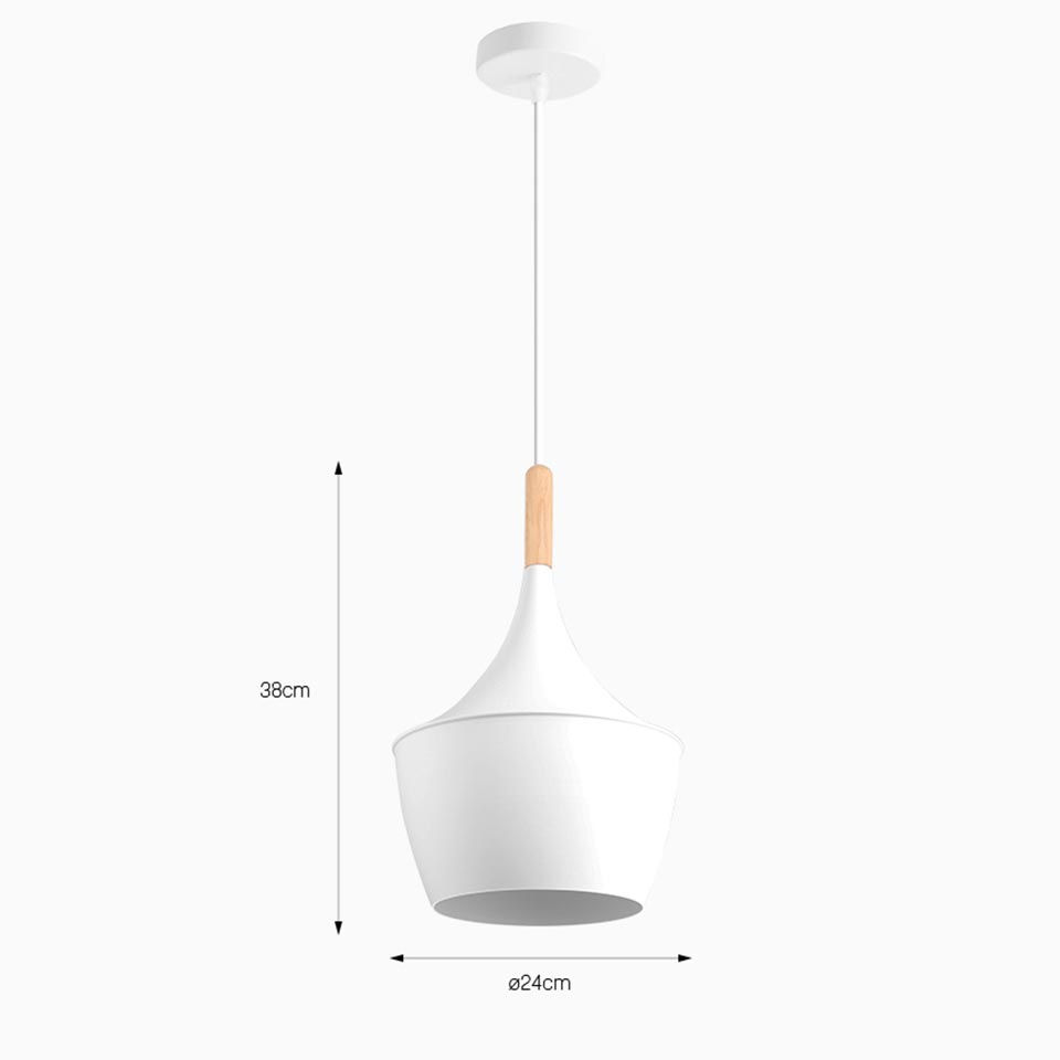 Candeeiro Suspenso LOMIR Branco D.24x38cm