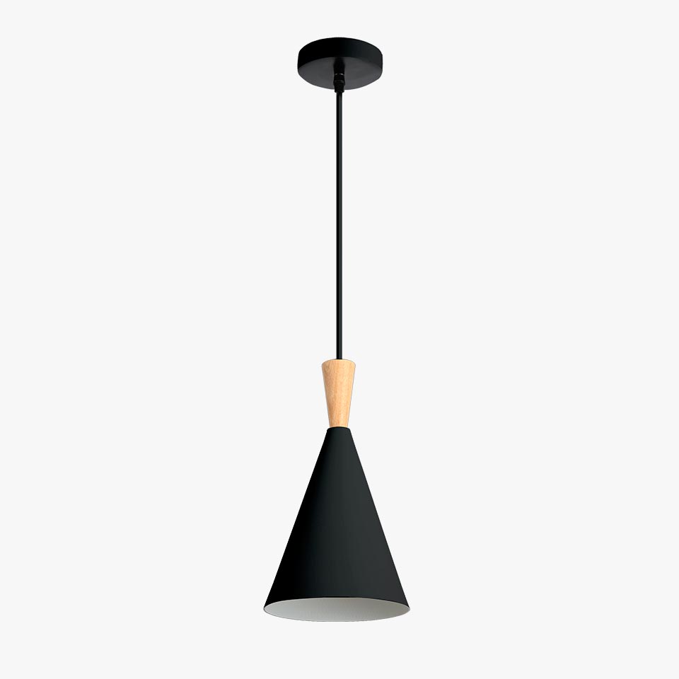 Candeeiro Suspenso PRISMARA Preto D.18.5x36cm