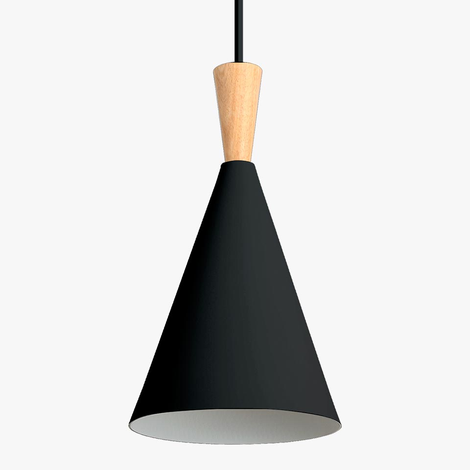Candeeiro Suspenso PRISMARA Preto D.18.5x36cm